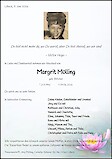 Traueranzeige Margrit M&uuml;lling