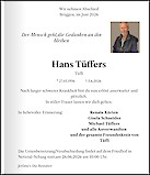 Traueranzeige Hans T&uuml;ffers, Br&uuml;ggen