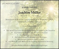 Traueranzeige Joachim M&uuml;ller