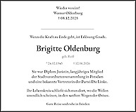 Traueranzeige Brigitte Oldenburg, Potsdam
