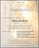 Obituary Tobias Griesbeck, Regenstauf