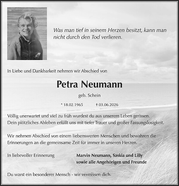 Traueranzeige von Petra Neumann, K&ouml;ln