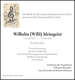 Traueranzeige Wilhelm (Willi) Meissgeier
