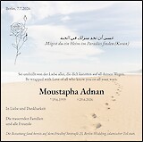 Traueranzeige Moustapha Adnan
