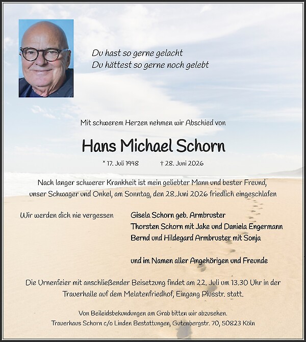 Traueranzeige von Hans Michael Schorn