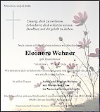 Traueranzeige Eleonore Wehner