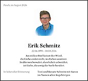 Traueranzeige Erik Schmitz, Nettersheim-Pesch