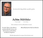 Traueranzeige Achim M&uuml;hl&ouml;der
