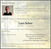 Traueranzeige Lutz Selzer