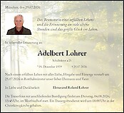 Obituary Adelbert Lohrer