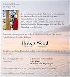 Traueranzeige Herbert W&ouml;tzel