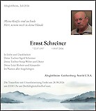 Traueranzeige Ernst Schreiner, Alteglofsheim
