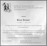 Traueranzeige Rose Breuer