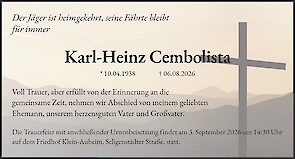 Traueranzeige Karl-Heinz Cembolista
