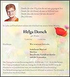 Traueranzeige Helga Dorsch