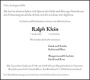 Traueranzeige Ralph Klein