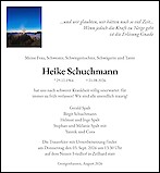Traueranzeige Heike Schuchmann