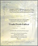 Traueranzeige Ursula Frieda Gu&szlig;ner