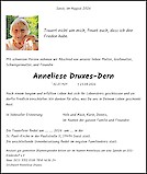Traueranzeige Anneliese Druxes-Dern, Soest, NRW