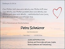 Traueranzeige Petra Schmierer, Sindringen