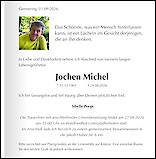 Traueranzeige Jochen Michel, Germering