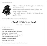 Traueranzeige Horst Willi Osterland, Rohrberg