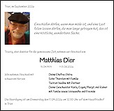 Traueranzeige Matthias Dier, Trier