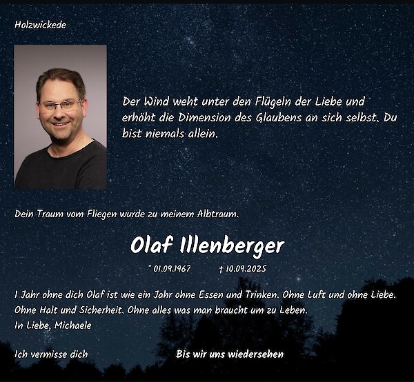 Jahresgedenken von Olaf Illenberger, Holzwickede