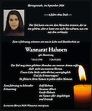 Traueranzeige Wannarat Hahnen, Herzogenrath