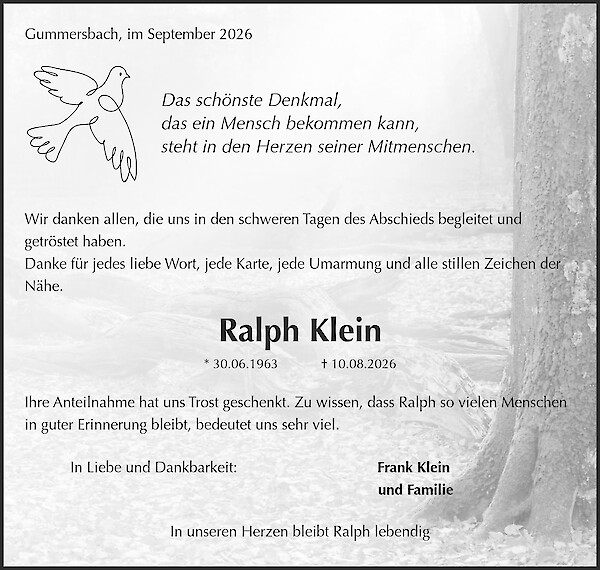 Note of Thanks of Ralph Klein