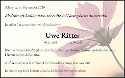 Obituary Uwe Ritter