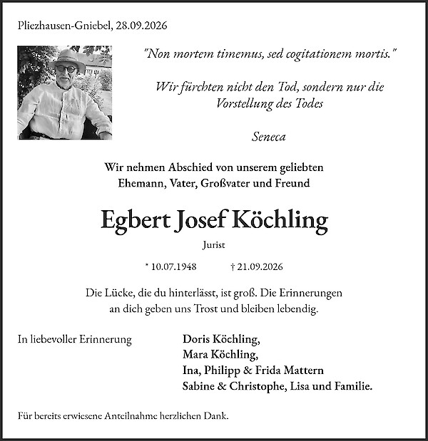 Obituary of Egbert Josef K&ouml;chling