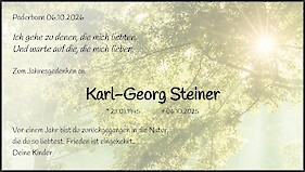 Traueranzeige Karl-Georg Steiner