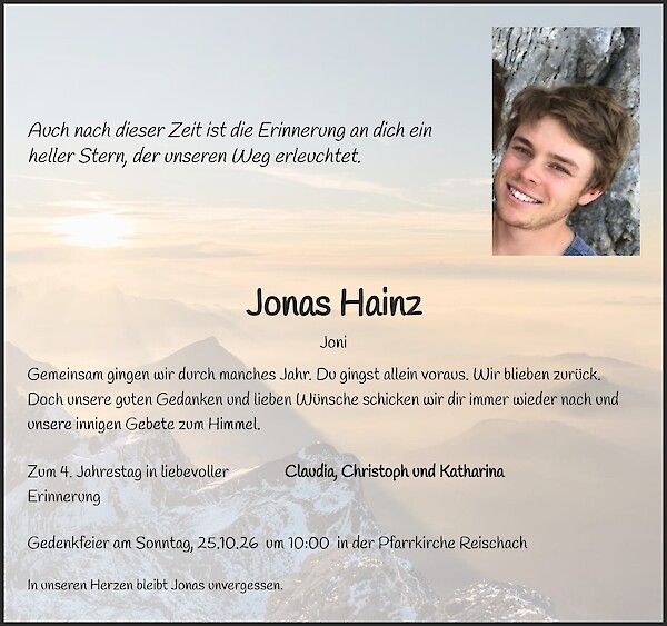 Jahresgedenken von Jonas Hainz