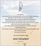 Traueranzeige Anke Schneider