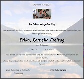 Traueranzeige Erika, Kornelia Freitag, Bischofsmais