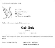 Traueranzeige Gabi Boje