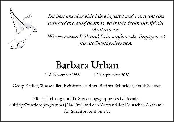 Traueranzeige von Barbara Urban