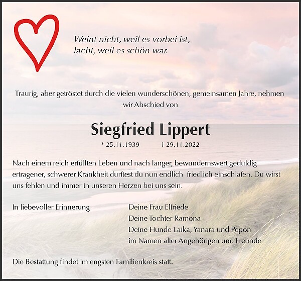 Obituary Siegfried Lippert, Lichtenfels