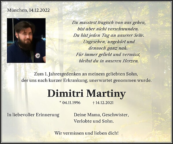 Obituary Dimitri Martiny, München