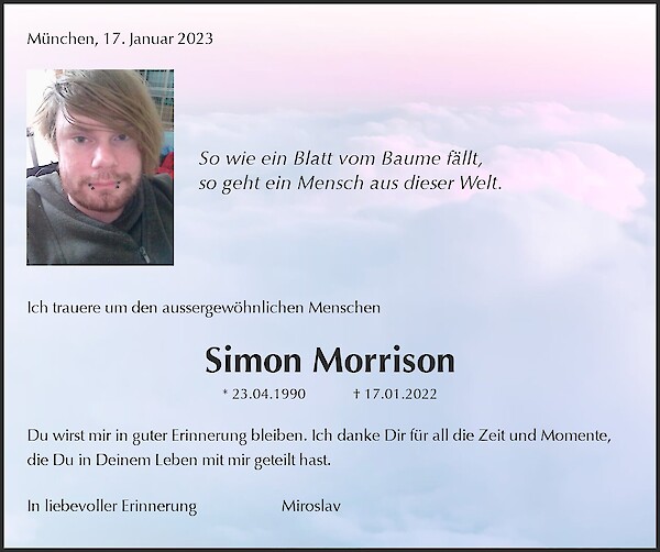 Obituary Simon Morrison, München