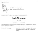 Todesanzeige Edda Neumann, Ragow